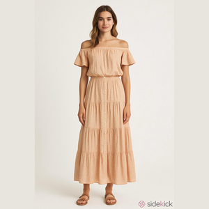 Anthropologie Frye Elspeth Skirt Set M Pink Tropical Floral Off the Shoulder